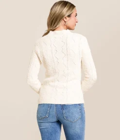 Z Supply Milly Pointelle Sweater Warm White Clearance