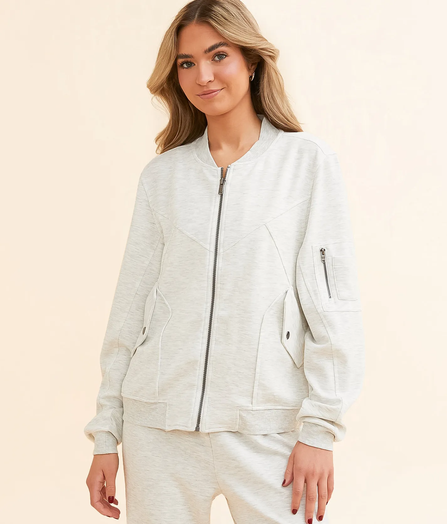 Coats & Jackets|Activewear | Buckle Black Miloh Jacket Ivory Heather Grey