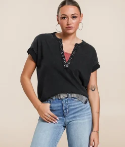 Tops | Gilded Intent Mineral Washed T-Shirt Washed Black