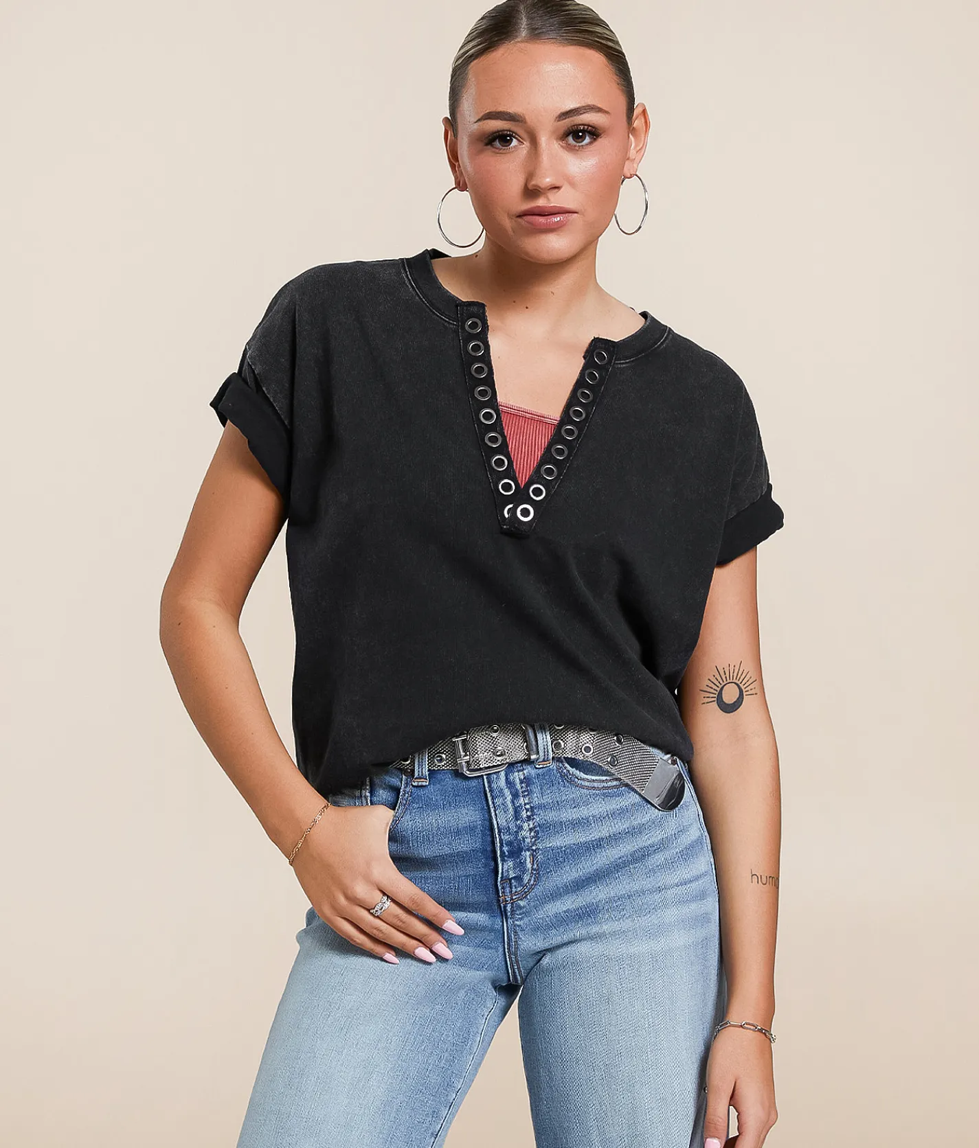 Tops | Gilded Intent Mineral Washed T-Shirt Washed Black