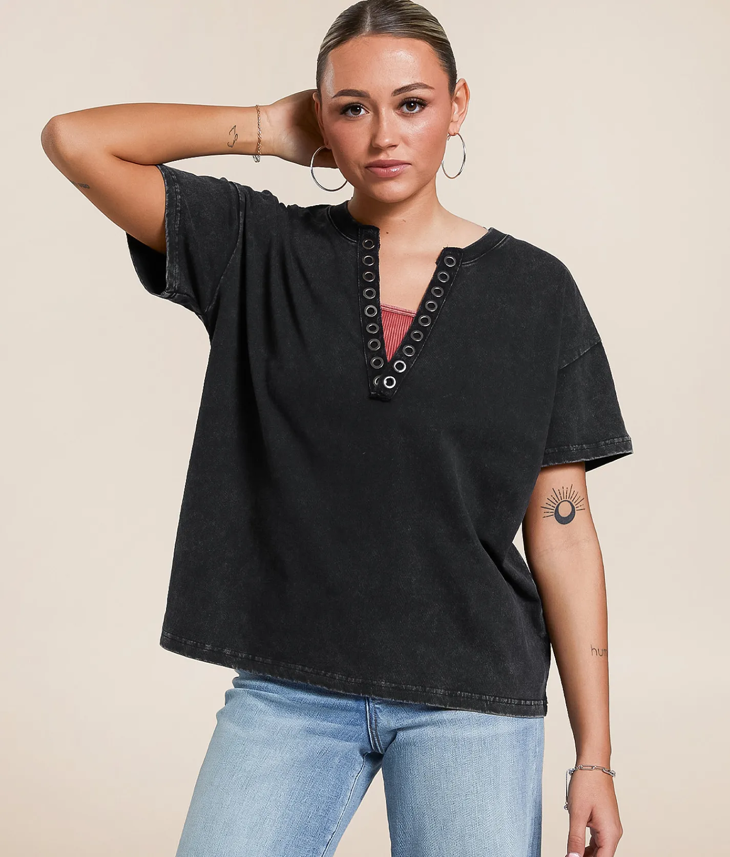 Tops | Gilded Intent Mineral Washed T-Shirt Washed Black