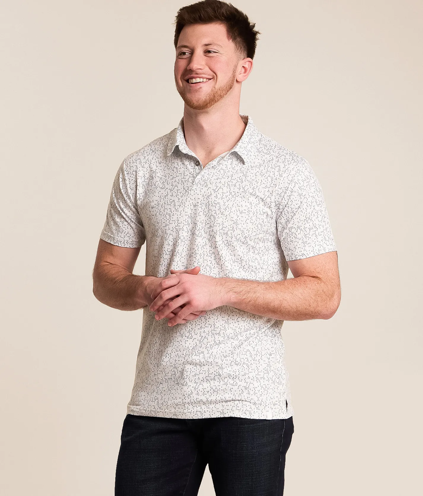 Tops | J.B. Holt Mini Diamond Performance Polo White