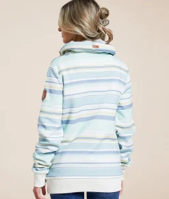 Wanakome Minty Striped Pullover Sky Blue Mix Outlet