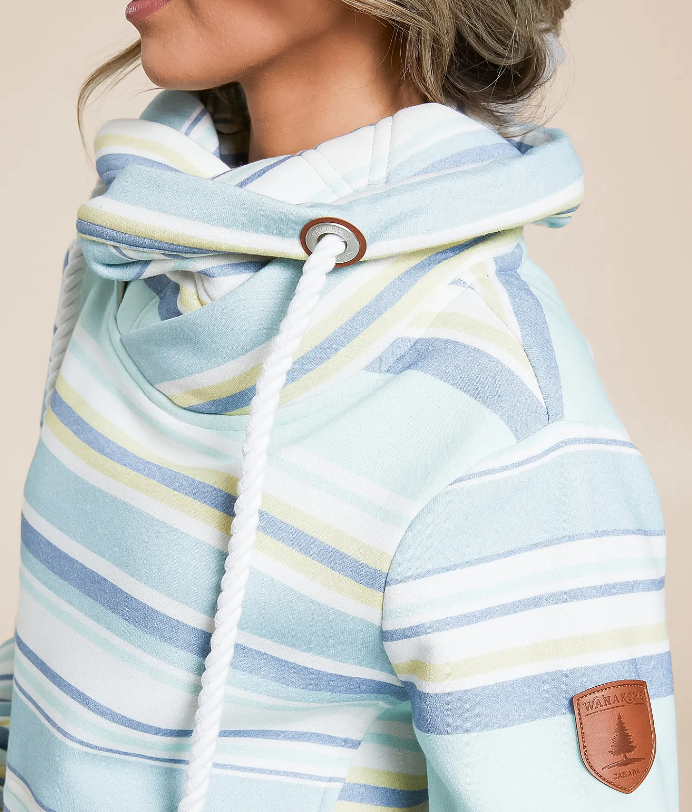 Wanakome Minty Striped Pullover Sky Blue Mix Outlet