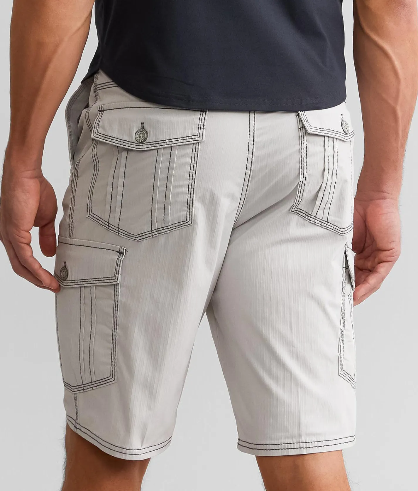 BKE Mitchell Cargo Stretch Short Smoke Clearance