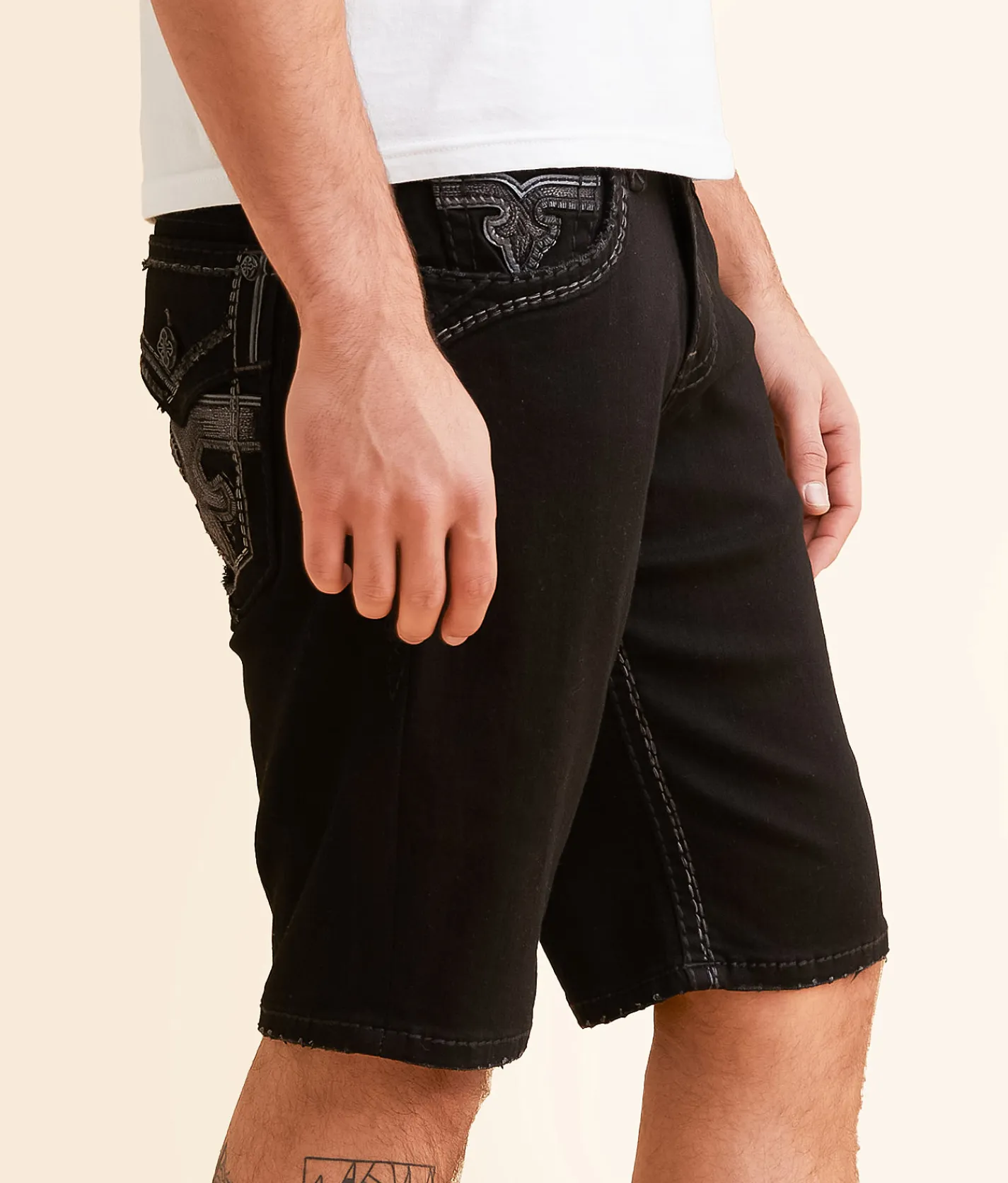 Bottoms|Shorts | Rock Revival Mitchell 12" Stretch Short Mitchell H202