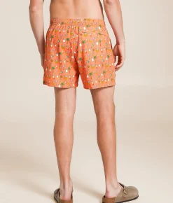 Swimwear | Old Row Mixed Drinks Stretch Swim Trunks Coral