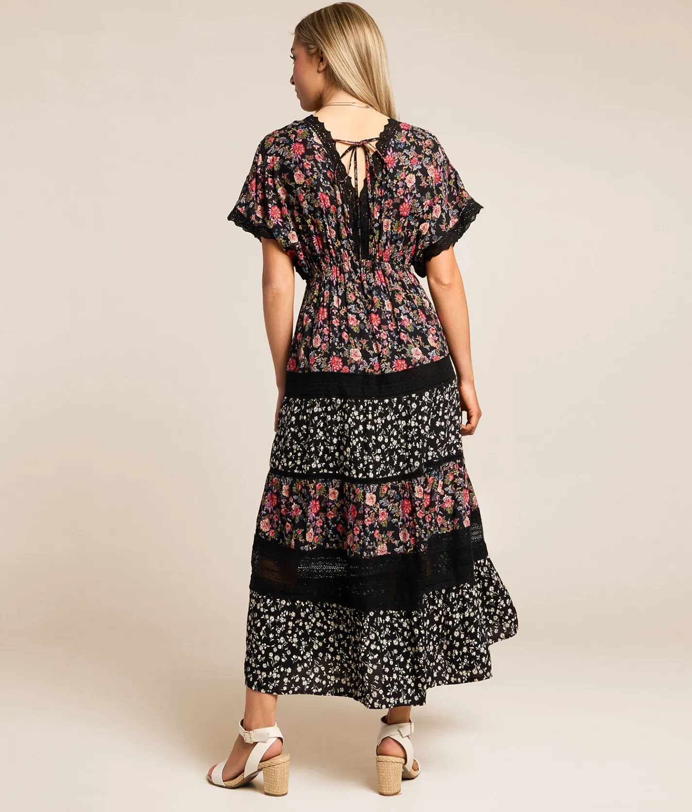 Dresses | Willow & Root Mixed Floral Maxi Dress Black Multi