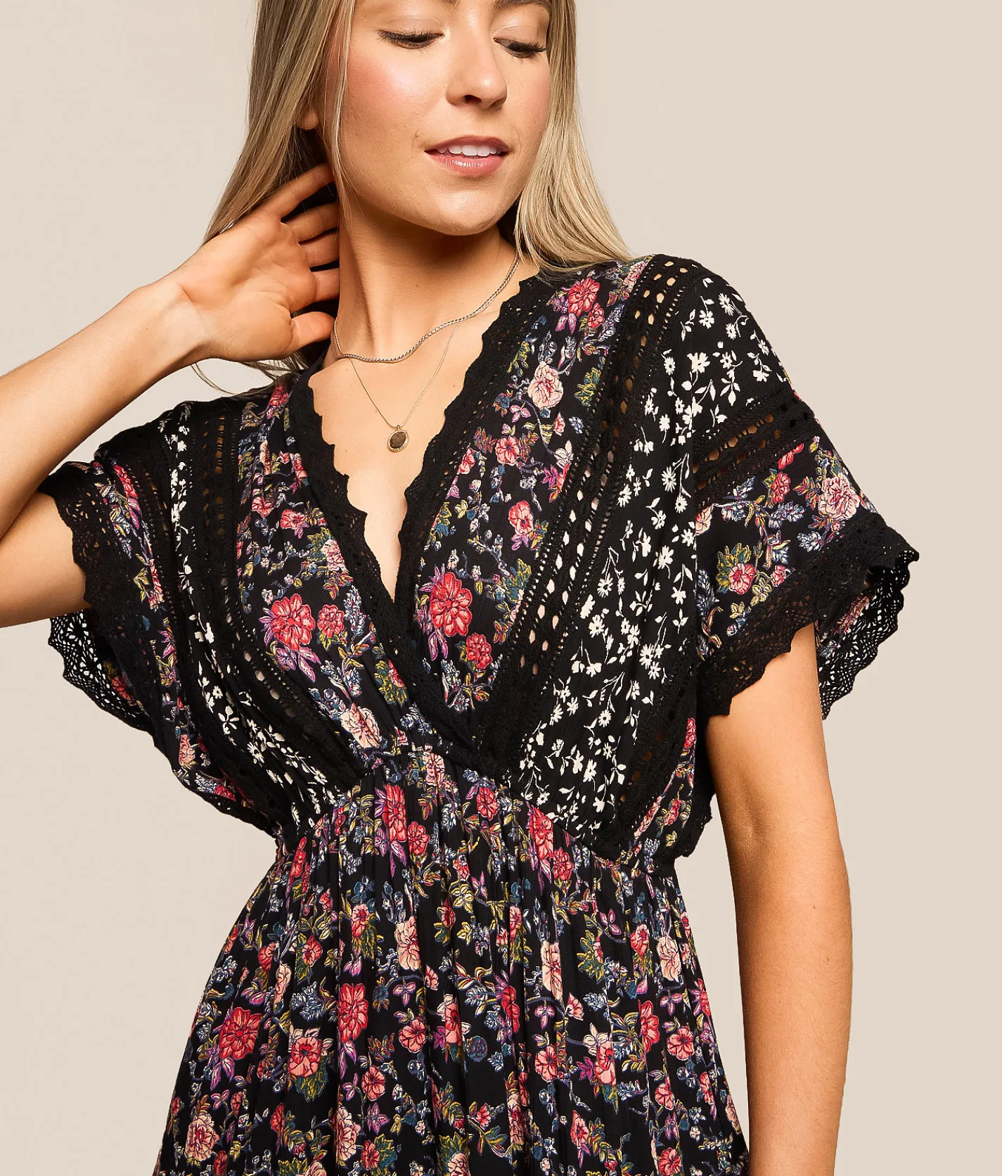 Dresses | Willow & Root Mixed Floral Maxi Dress Black Multi