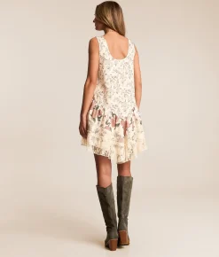 Dresses | BaeVely Mixed Floral Tiered Mini Dress Cream Multi