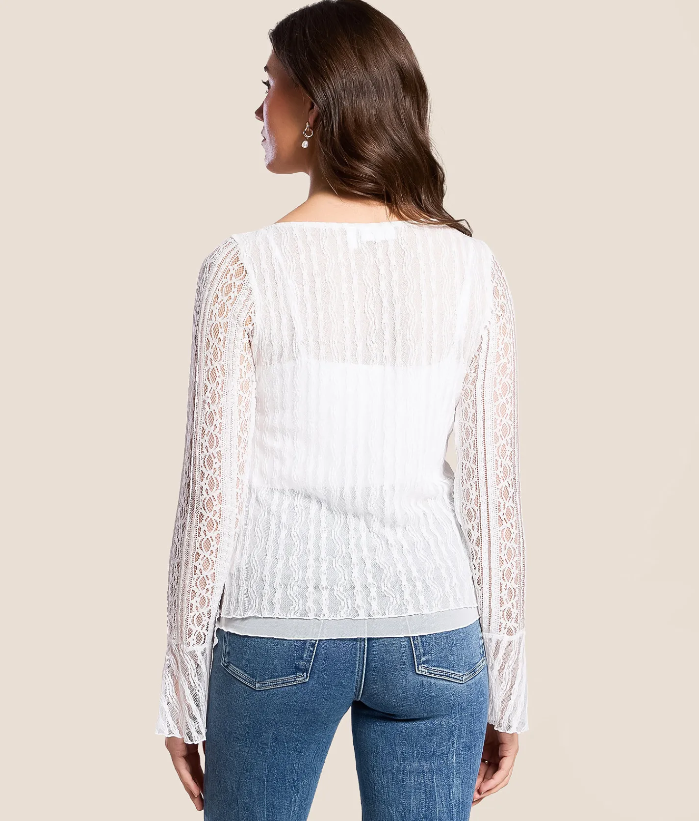 Willow & Root Mixed Lace Top Antique White