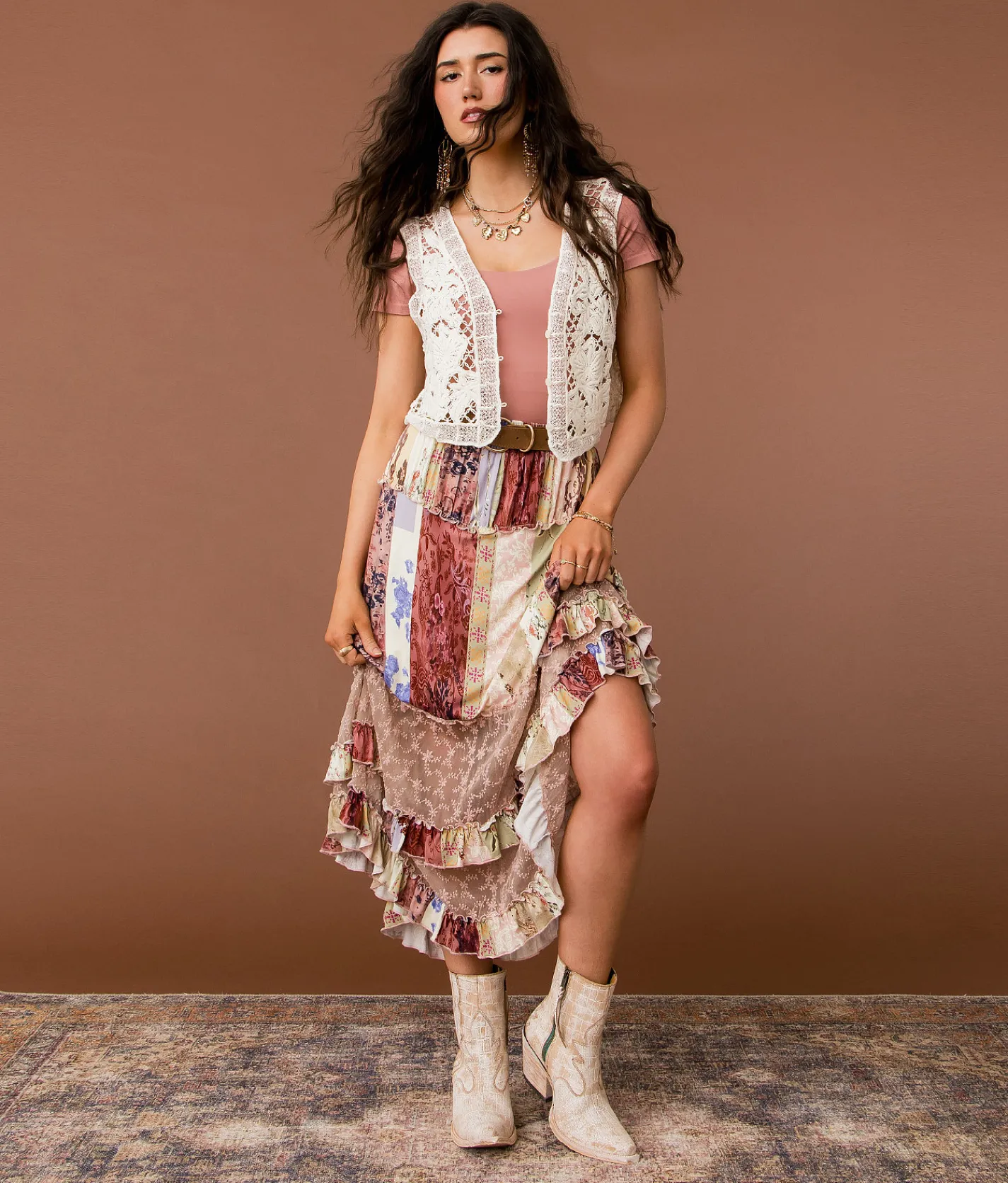 Gimmicks Mixed Print Maxi Skirt Multi Outlet