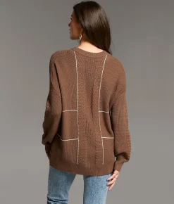 BKE Mixed Stitch Sweater Acorn Cream Online