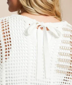Tops | Blu Pepper Mixed Stripe Cropped Sweater Taupe Multi
