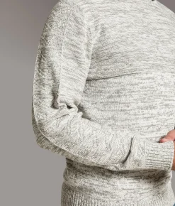 Tops | BKE Mixed Yarn Hooded Sweater Grey White