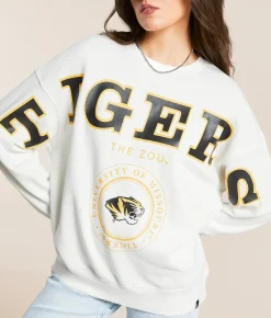 Gameday SOCIAL® Mizzou Tigers Oversized Pullover White