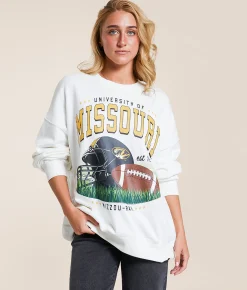 Gameday SOCIAL® Mizzou Tigers Oversized Pullover White Hot