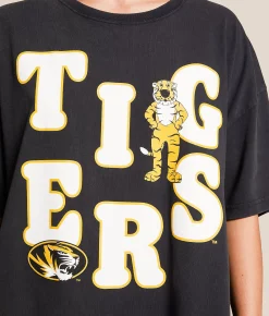 Gameday SOCIAL® Mizzou Tigers Oversized T-Shirt Washed Black Best