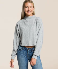 Hyfve Mock Neck Cropped Top Olive Discount
