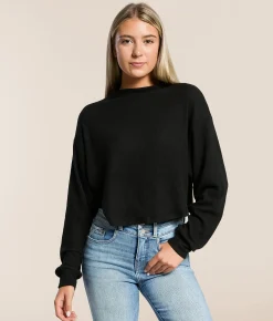 Hyfve Mock Neck Cropped Top Black Online