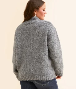 Double Zero Mock Neck Oversized Sweater Dark Green Clearance