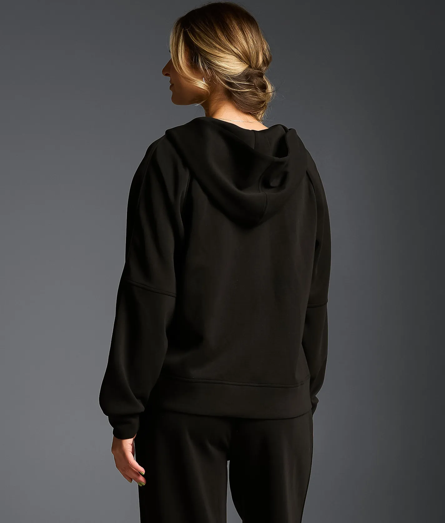 Buckle Black Modal Blend Hoodie Black Online