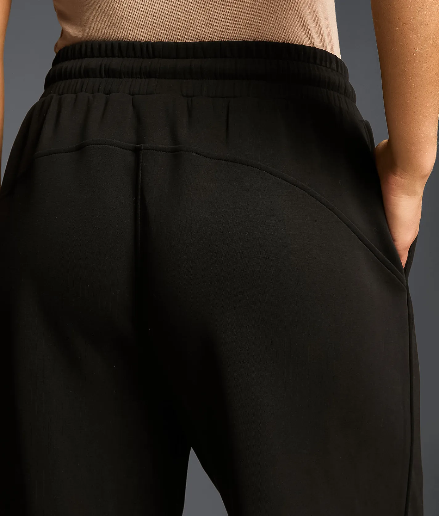 Bottoms|Activewear | Buckle Black Modal Blend Wide Leg Pant Black