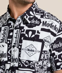 Tops | Bioworld Modelo Contrast Stretch Shirt White