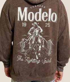 Tops | Changes Modelo Cowboy Rope Hooded Sweatshirt Brown Mineral Wash