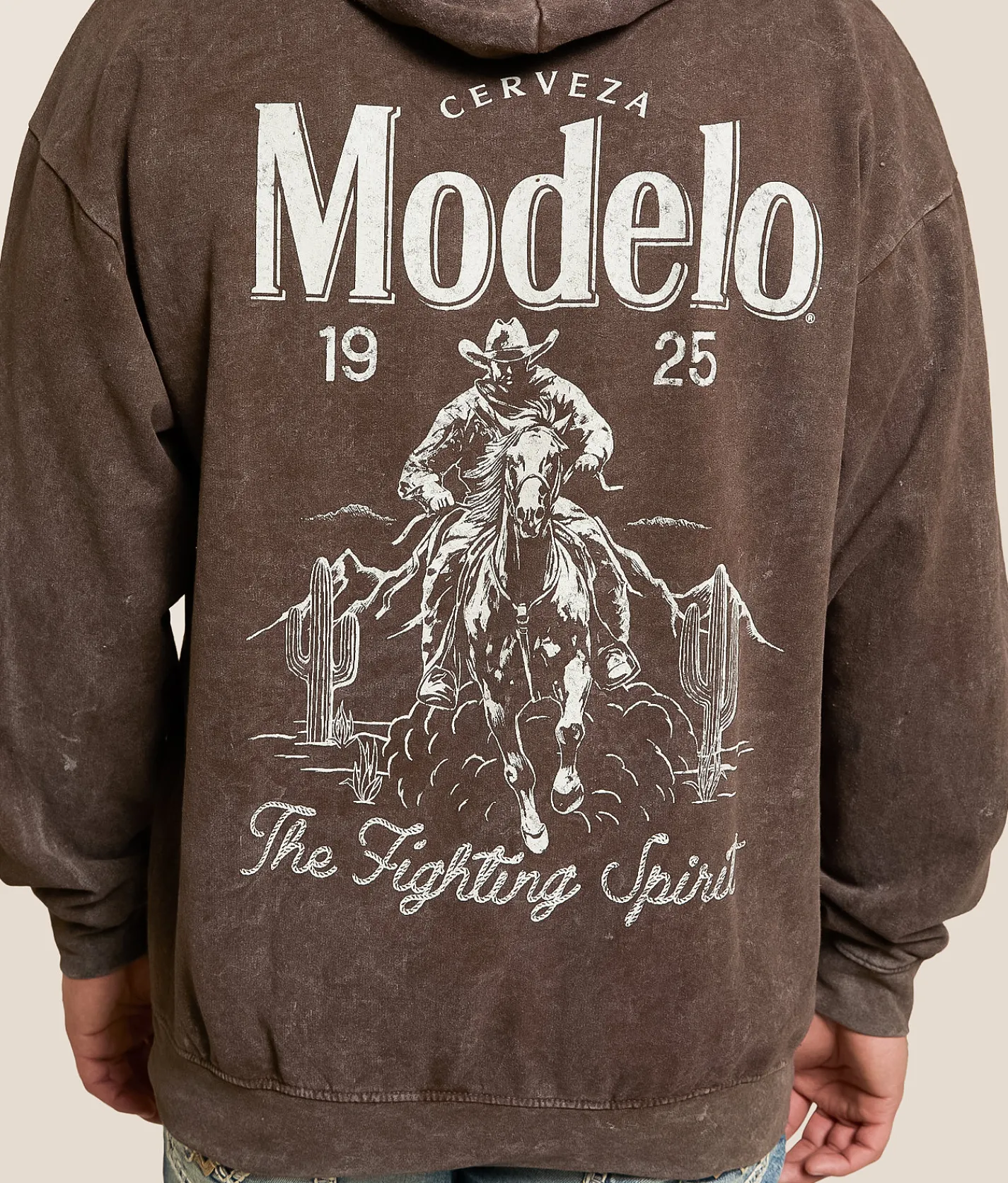 Tops | Changes Modelo Cowboy Rope Hooded Sweatshirt Brown Mineral Wash