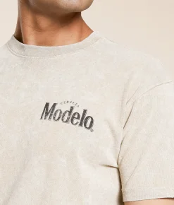 Changes Modelo Cowboy Rope T-Shirt Beige Mineral Wash New