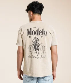 Graphic T-Shirts | Changes Modelo Cowboy Rope T-Shirt Beige Mineral Wash