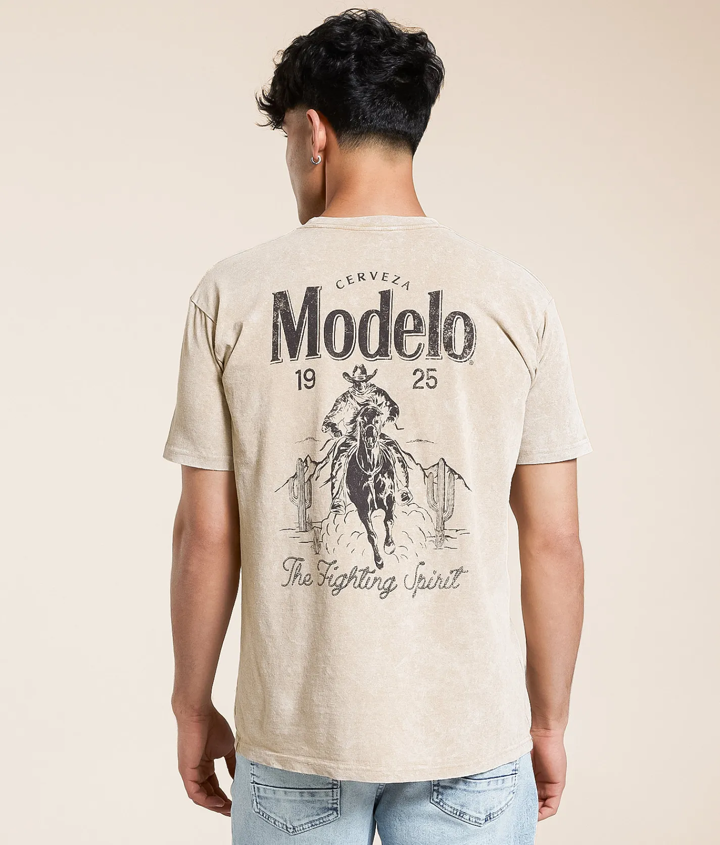 Graphic T-Shirts | Changes Modelo Cowboy Rope T-Shirt Beige Mineral Wash