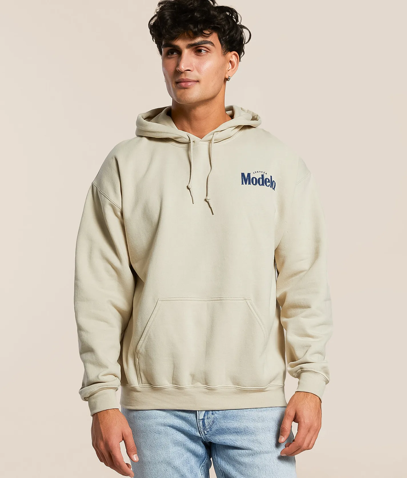 JEDCo Modelo Cow Skull Hooded Sweatshirt Sand