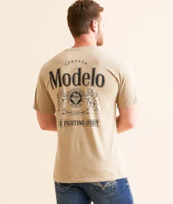 Changes Modelo Fighting Spirit T-Shirt Beige Mineral Wash Online
