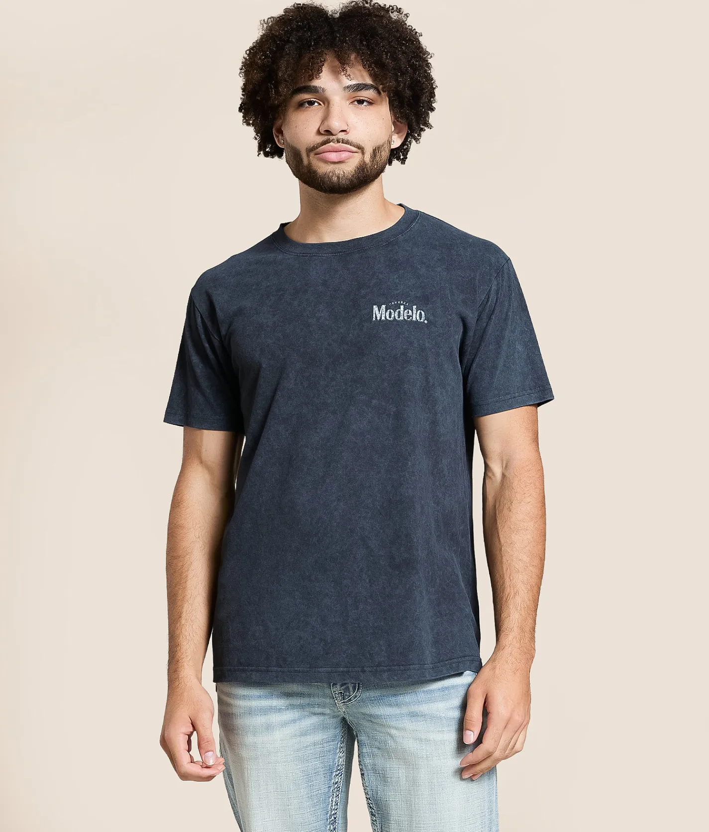 Changes Modelo Half Skull T-Shirt Black Mineral Wash