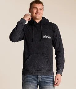 Changes Modelo Rope Skull Hooded Sweatshirt Black Mineral Wash Clearance