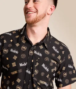 Tops | Bioworld Modelo Stretch Shirt Black