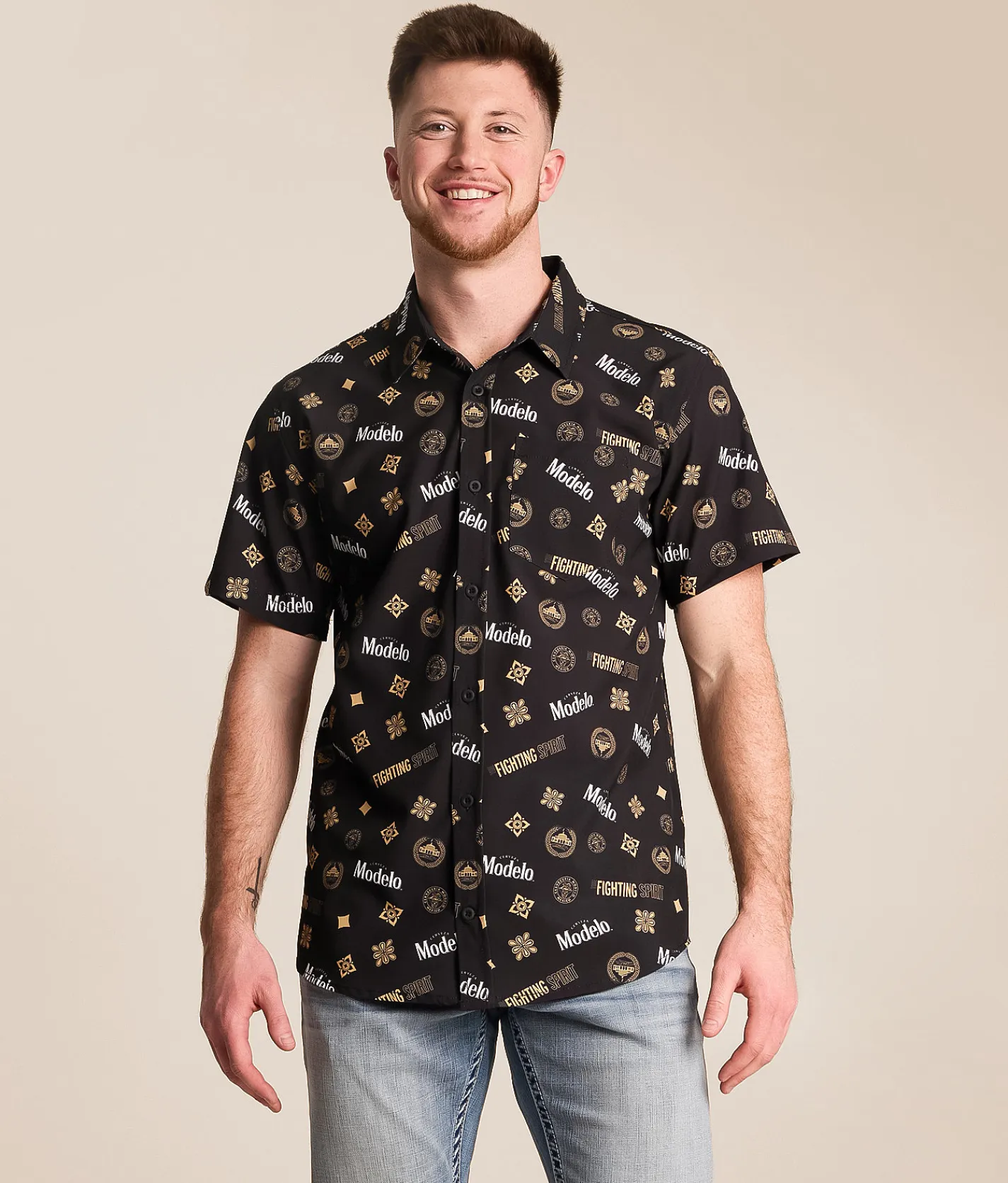 Tops | Bioworld Modelo Stretch Shirt Black