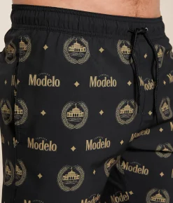 Bioworld Modelo Stretch Swim Trunks Black Hot
