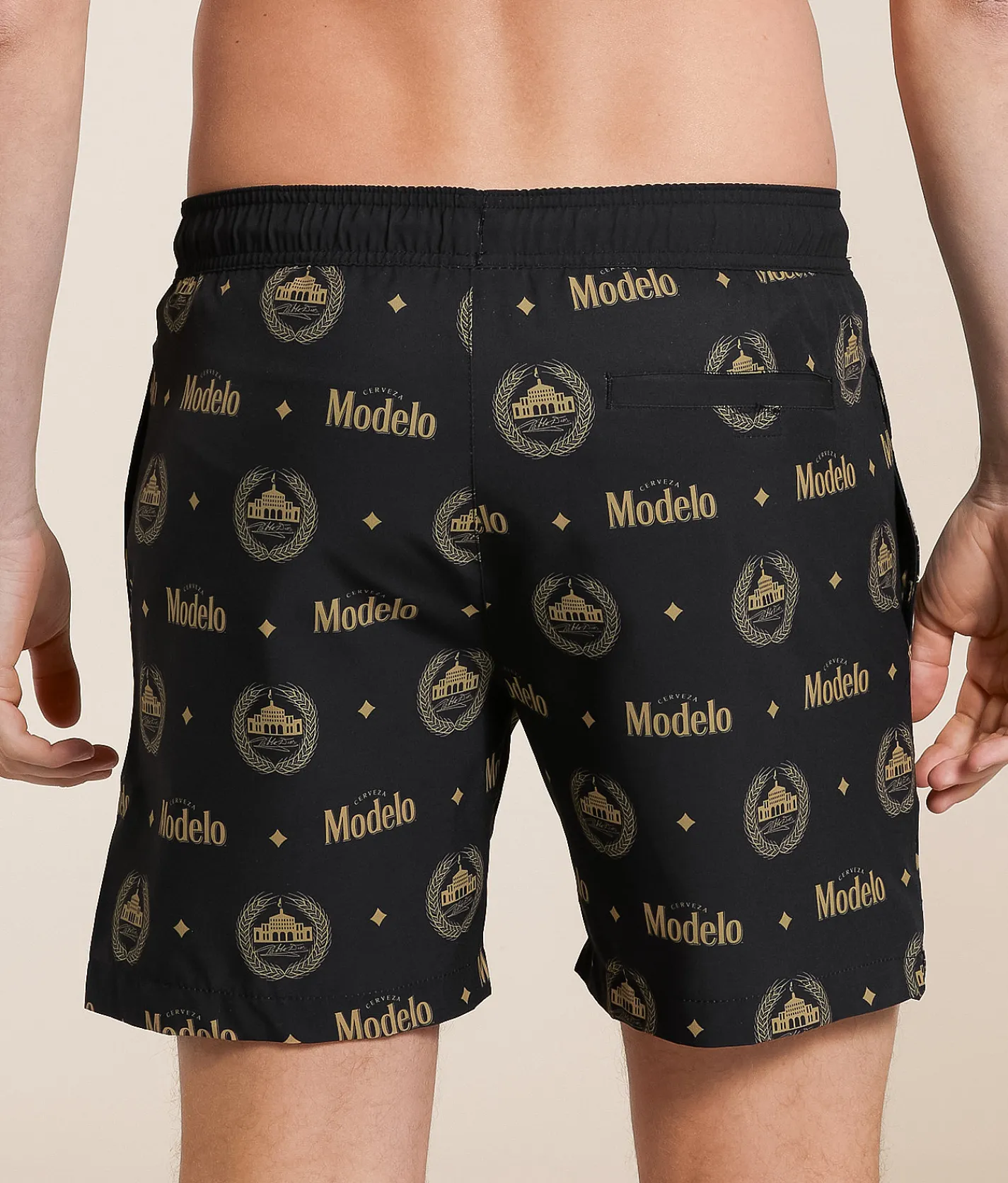 Bioworld Modelo Stretch Swim Trunks Black Hot