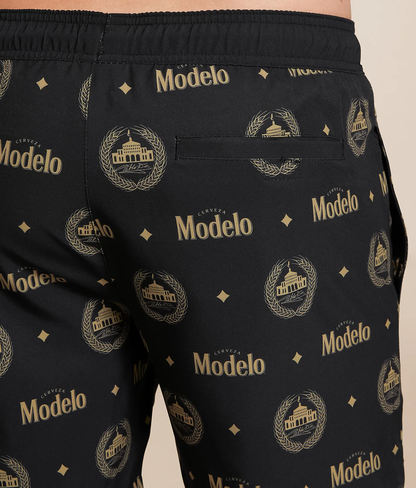 Bioworld Modelo Stretch Swim Trunks Black Hot