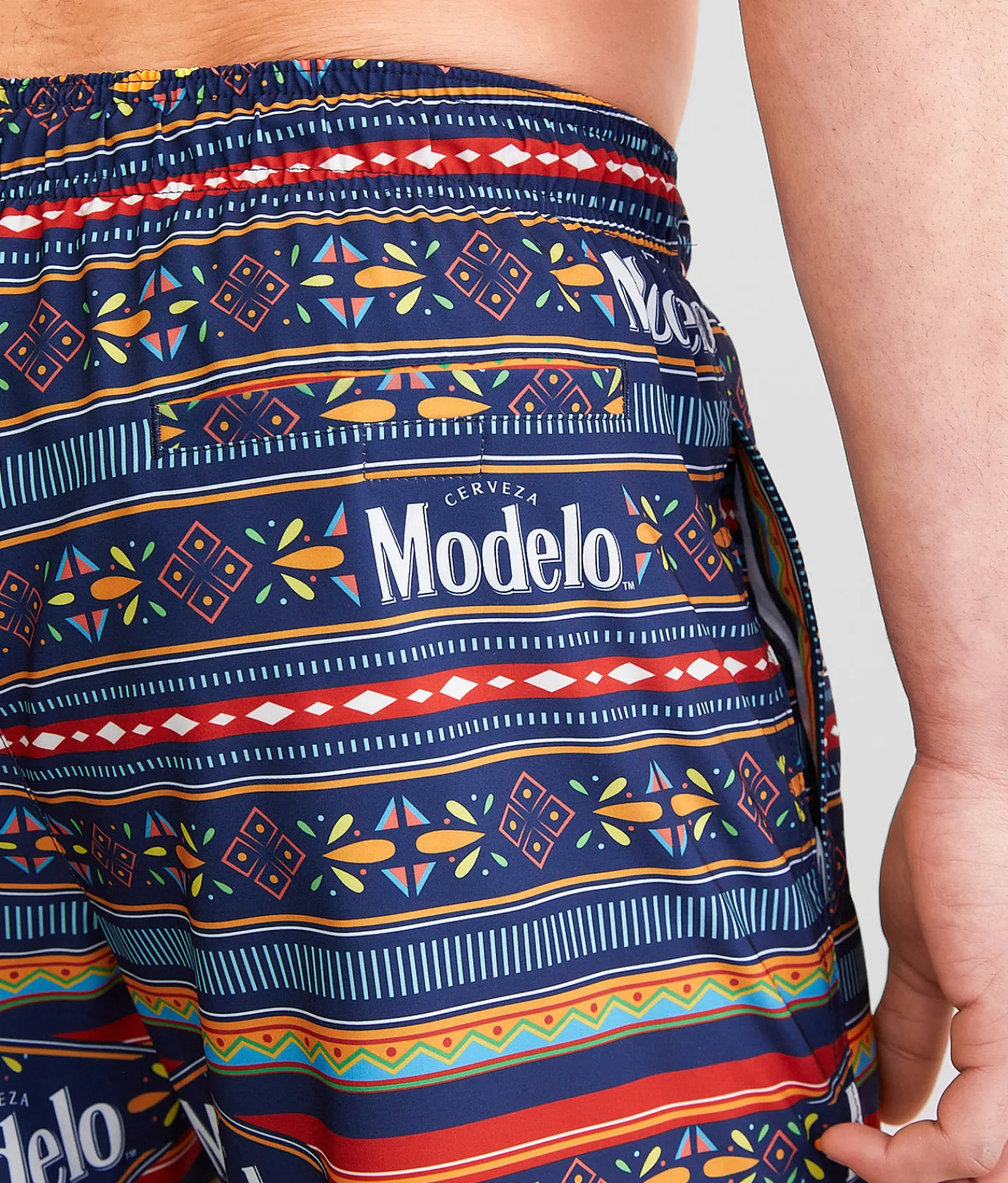 Bottoms|Swimwear | Bioworld Modelo Striped Swim Trunks Navy