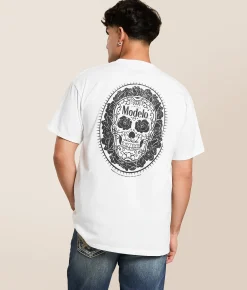 Tops|Graphic T-Shirts | tee luv Modelo Sugar Skull T-Shirt White