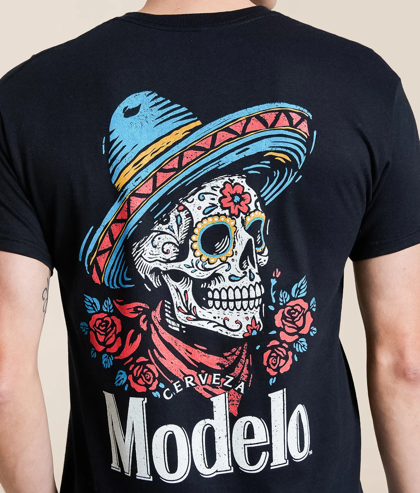 Tops|Graphic T-Shirts | JEDCo Modelo Sugar Skull T-Shirt Black