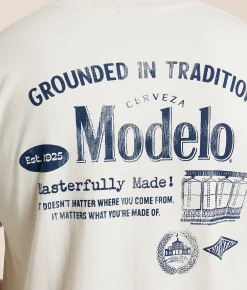 Graphic T-Shirts | tee luv Modelo Tradition T-Shirt Cream