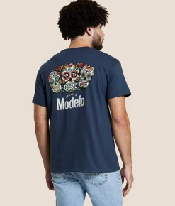JEDCo Modelo Triple Sugar Skull T-Shirt Blue Dusk Outlet