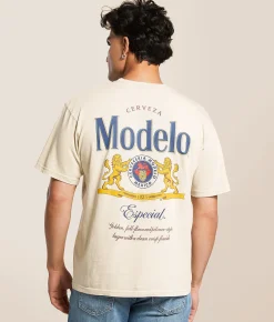 Changes Modelo Vintage Label T-Shirt Natural Outlet