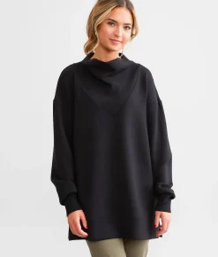 Varley Modena Longline Sweat Pullover Black Outlet