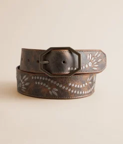 Accessories | Bed Stu Mohawk Embroidered Leather Belt Silver Lux